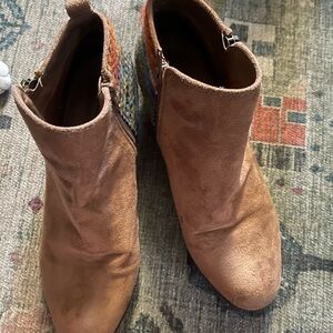 Tan Faux Suede Ankle Boots